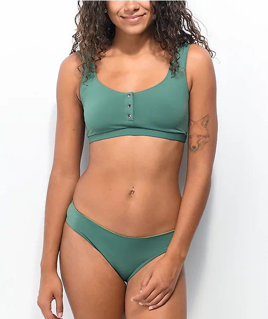 Kikirio Evey Snap Green Bikini Bottom