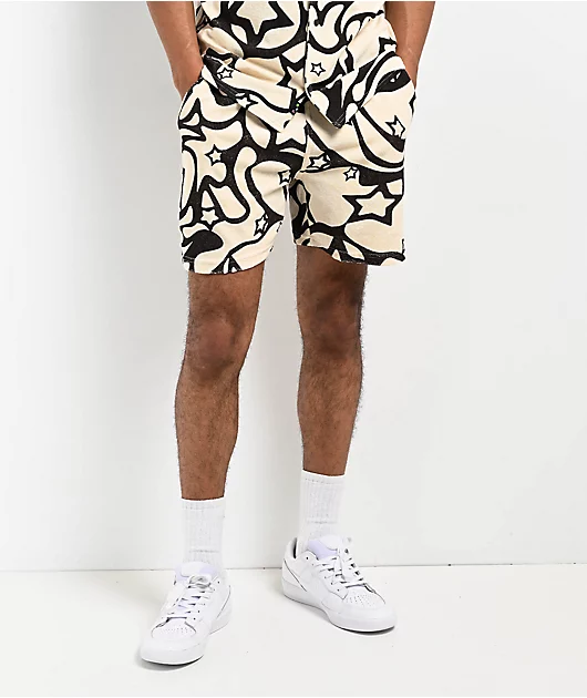 A.LAB Cruise Natural & Brown Terry Sweat Shorts