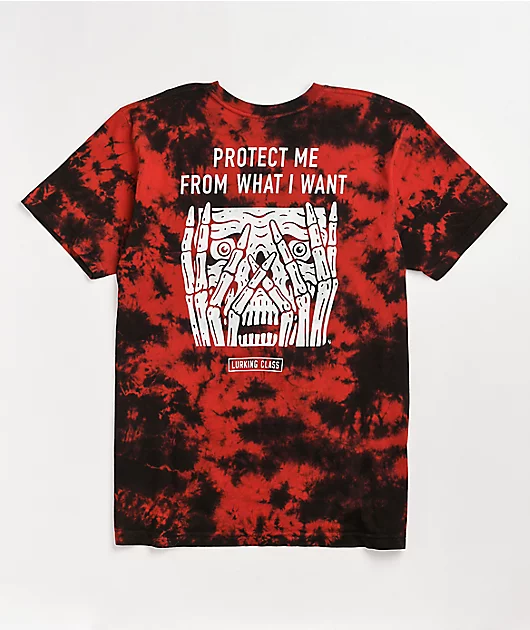 Lurking Class by Sketchy Tank Protect Red & Black Tie Dye T-Shirt