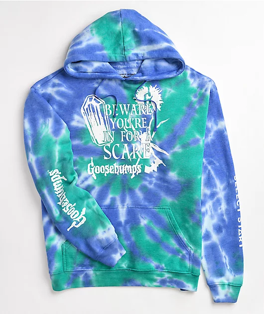 Select Start x Goosebumps 80s Blue Tie Dye Hoodie