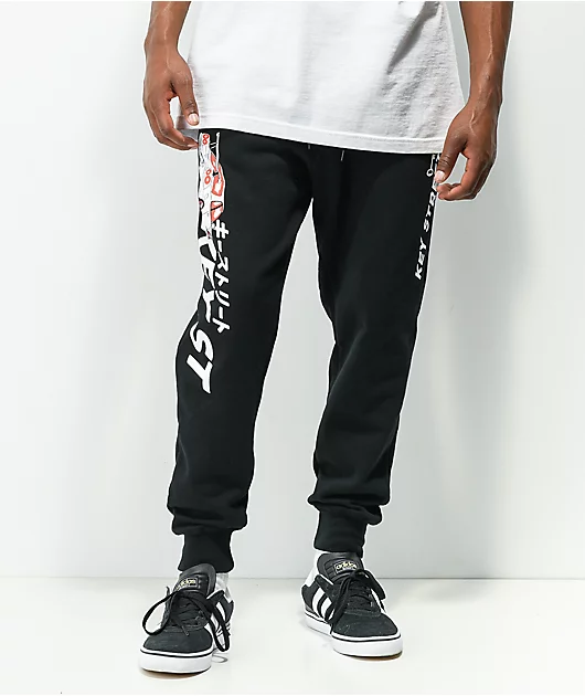 Key Street Kaiju Black Jogger Sweatpants