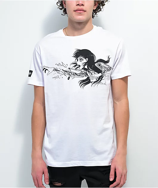 Animebae Shattered Arm White T-Shirt