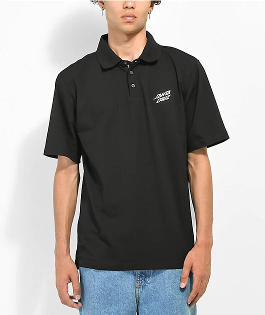 Santa Cruz Oval Dot Black Polo Shirt