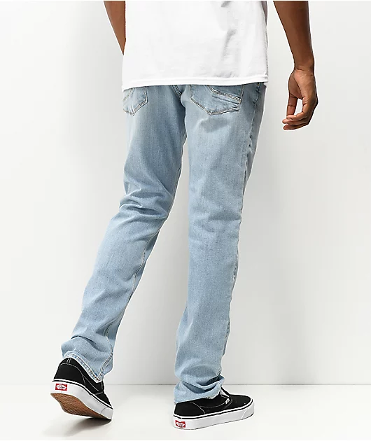 Empyre Skeletor Sprinted Light Blue Denim Skinny Jeans