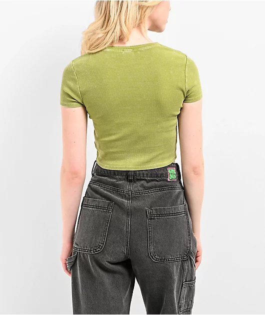 Zine Irina Green Wash Crop T-Shirt