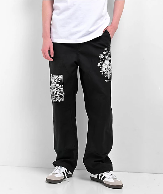 Obey Big Timer Black Double Knee Carpenter Pants