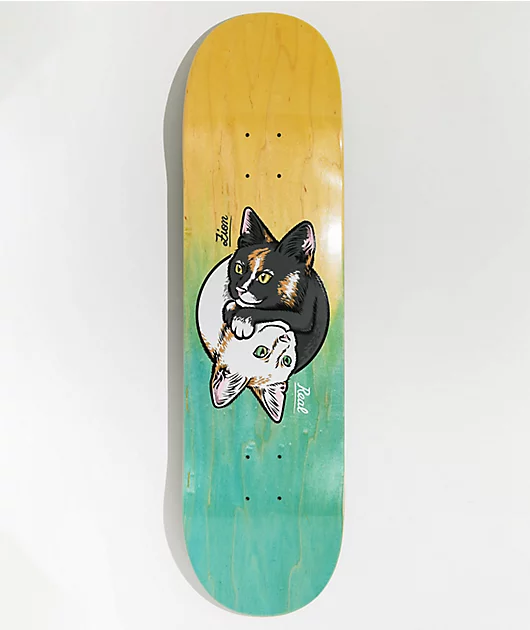 Real Zion Yin Yang Kitty 8.25\" Skateboard Deck
