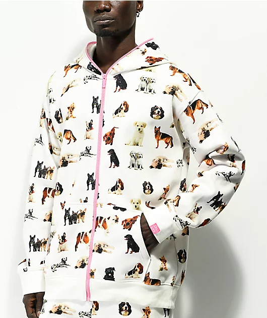 Salem7 Doghouse White Zip Hoodie