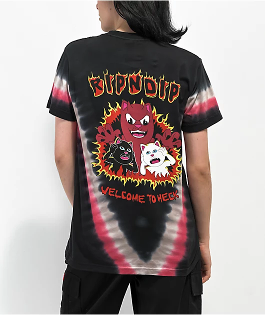RIPNDIP Dark Side Black & Red Tie Dye T-Shirt