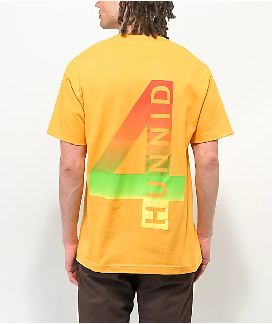 4Hunnid Logo Yellow T-Shirt