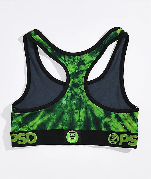 PSD x Rick & Morty Portal Green Tie Dye Sports Bra