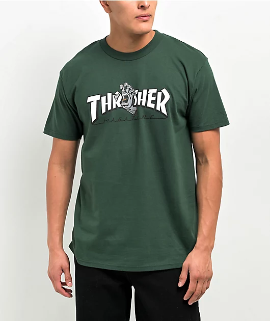 Santa Cruz x Thrasher Screaming Logo Green T-Shirt