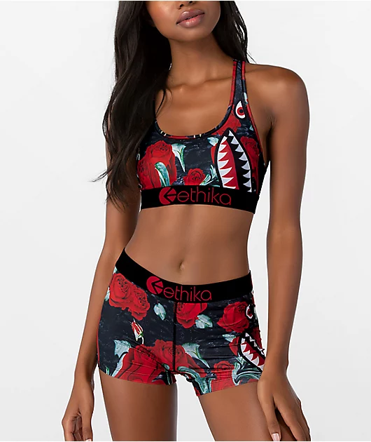 Ethika Bomber Rose Drip Sports Bra