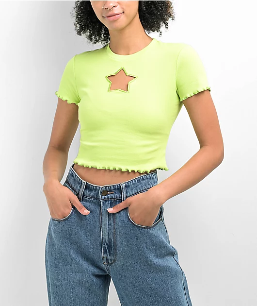 A.LAB Katrina Green Crop T-Shirt