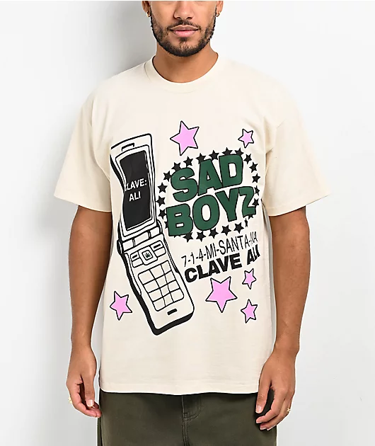 $AD BOYZ  by Junior H Clave Ali Cream T-Shirt
