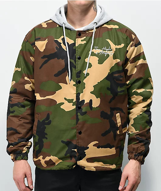 The High & Mighty NYC Camo Hooded Coach Jacket