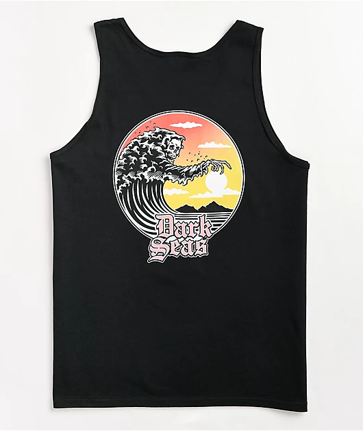 Dark Seas Closeout Wave Reaper Black Tank Top