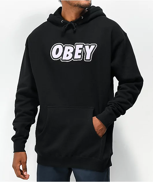 Obey Jumbled Up Black Hoodie