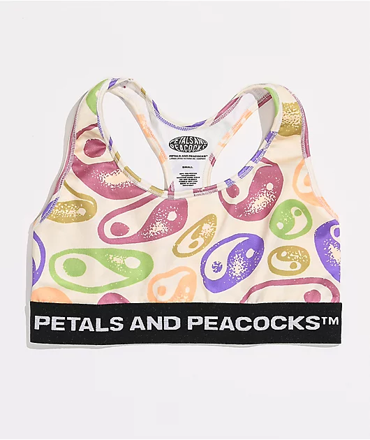 Petals and Peacocks Yin Yang Multicolor Sports Bra