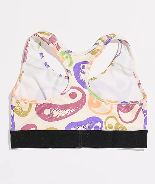 Petals and Peacocks Yin Yang Multicolor Sports Bra