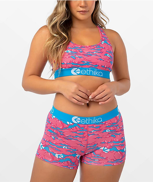 Ethika Chew Pink & Blue Sports Bra