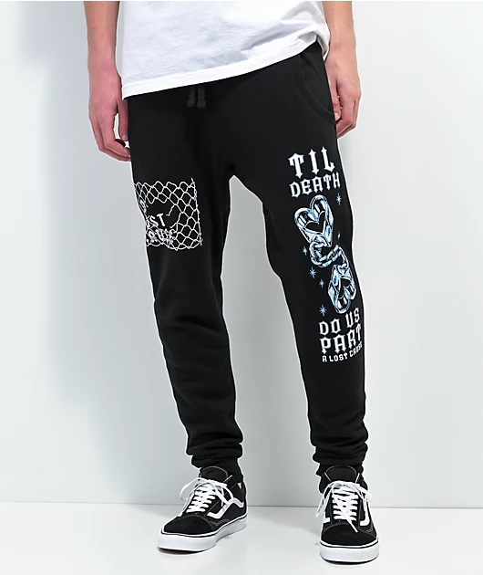 A Lost Cause Til Death Black Sweatpants