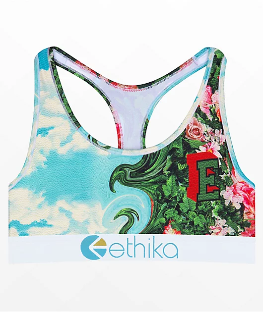 Ethika Clouded Flowers Sports Bra