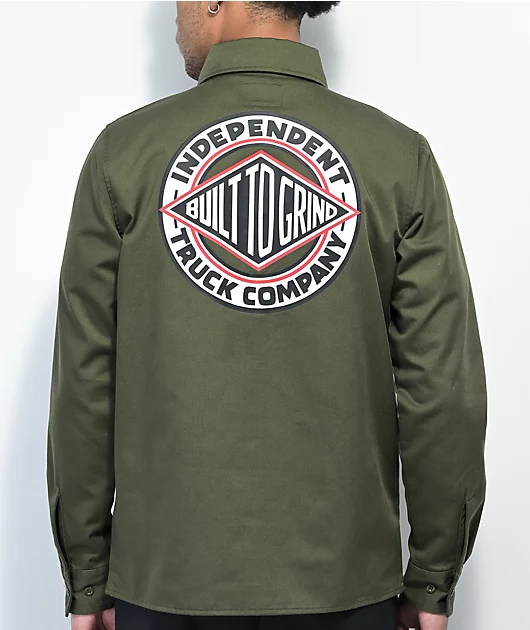 Indepdent Concord Olive Long Sleeve Button Up Shirt