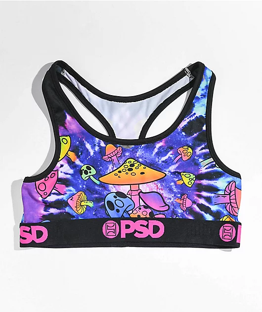 PSD Space Shrooms Black Sports Bra