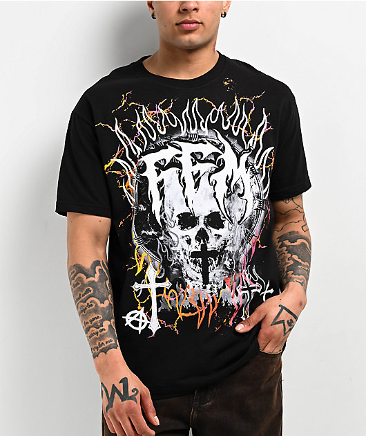 Father Forgive Me Skull Cross Black T-Shirt