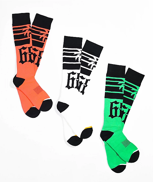 686 Compton 3 Pack Snowboard Socks