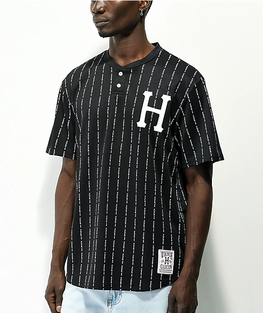 HUF Fuck It Bronx Black Henley Mesh Baseball Jersey