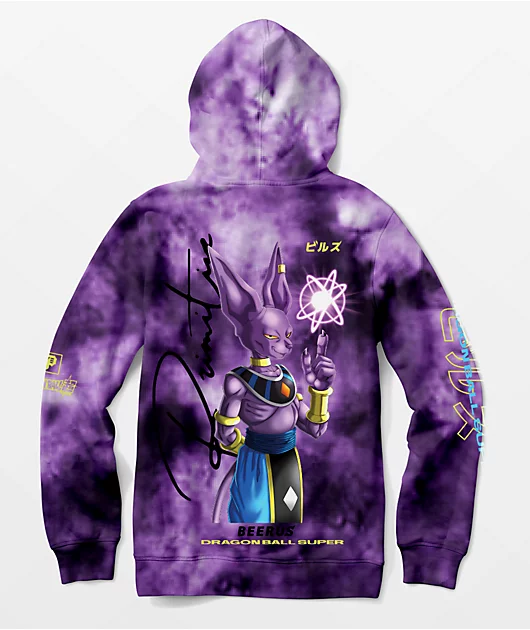Primitive x Dragon Ball Super Beerus Orb Purple Tie Dye Hoodie