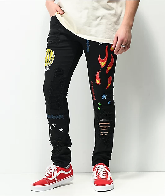 Crysp Hagan Patchwork Black Jeans