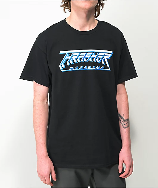 Thrasher Future Logo Black T-Shirt