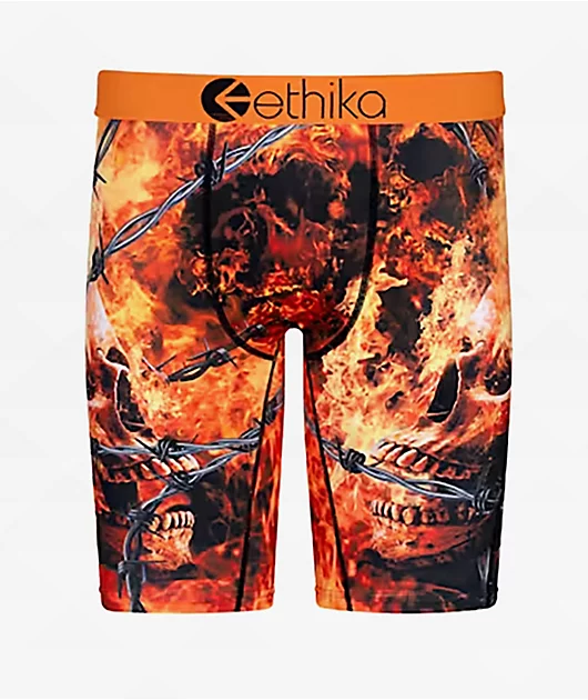 Ethika Kids Fire Inside Orange Boxer Briefs