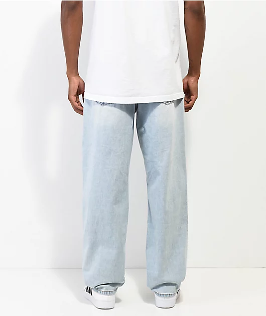 Empyre Peri Light Blue Wash Ripped Skate Jeans