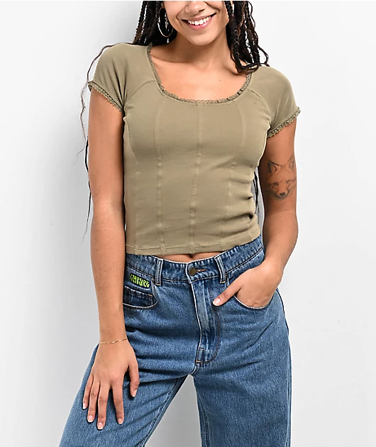 A.LAB Trinity Green Crop Top