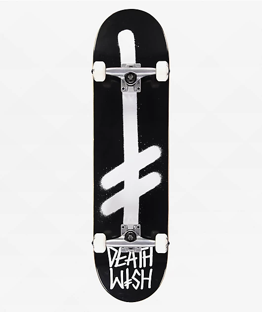 Deathwish Gang Logo Black & White 8.25\" Skateboard Complete