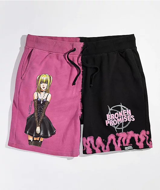 Broken Promises x Death Note Misa Split Tie Dye Sweat Shorts