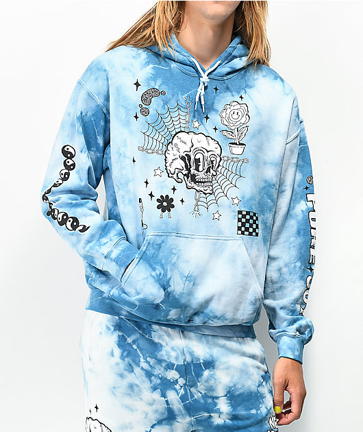 A-Lab Never Grow Up Blue Tie Dye Hoodie